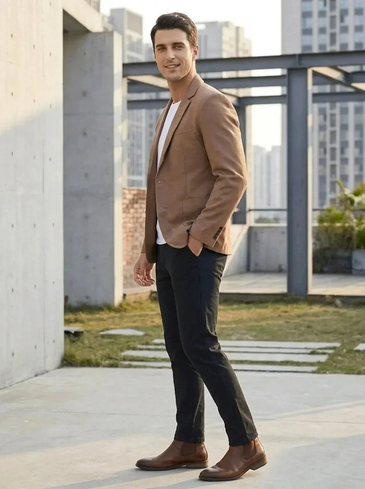 Daniel Classic and Elegant Two-Button Blazer, view 2 - Elena Harper