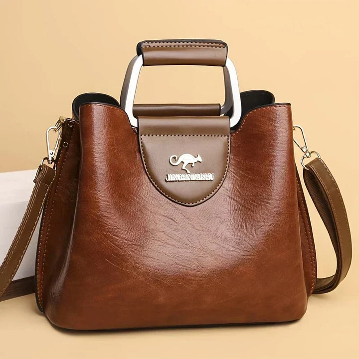 Isabella Elegant Cube-Shaped Leather Bag - Elena Harper