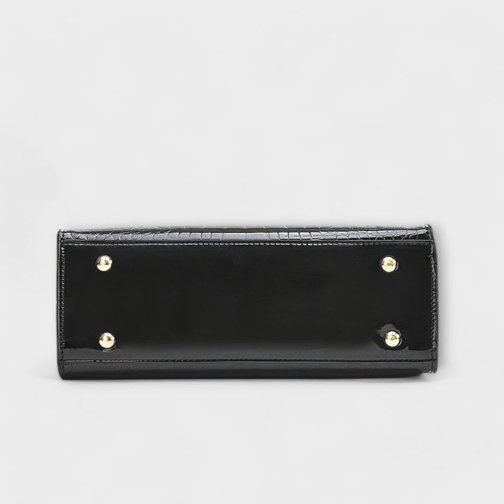 Glossy Crocodile Pattern Handbag