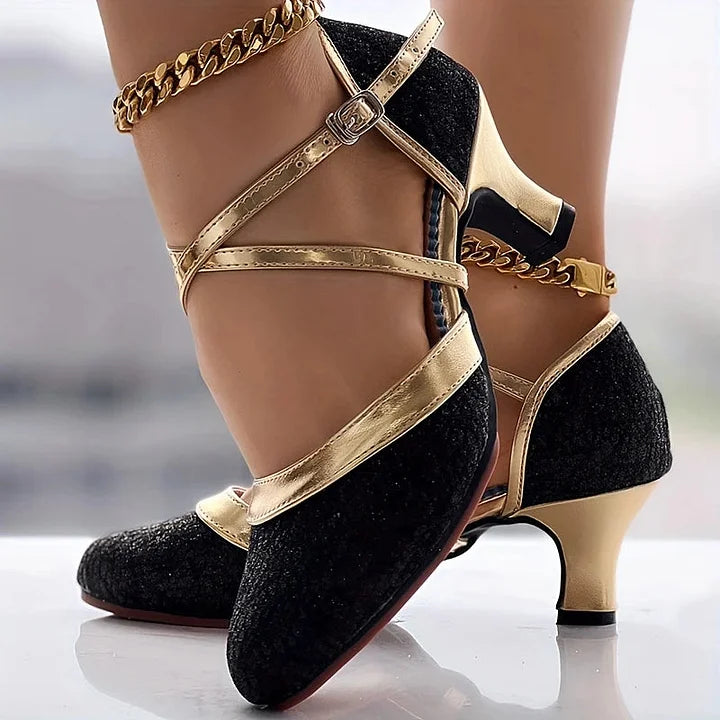 Taleia Elegant Sandal with Chunky Heel, view 7 - Elena Harper