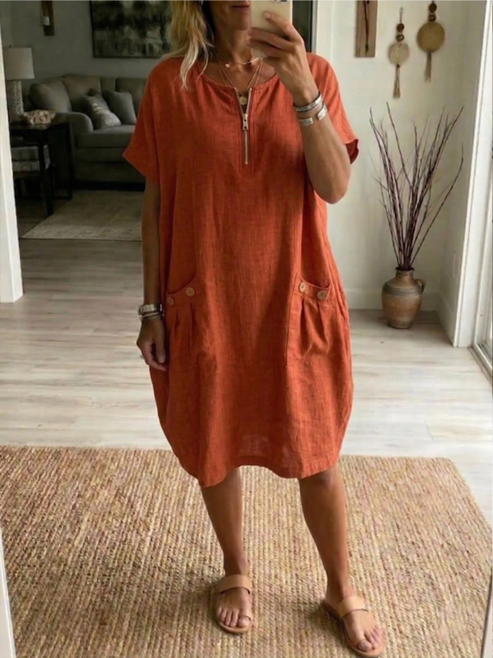 Adelise Soft-Touch V-Neck Summer Dress - Elena Harper
