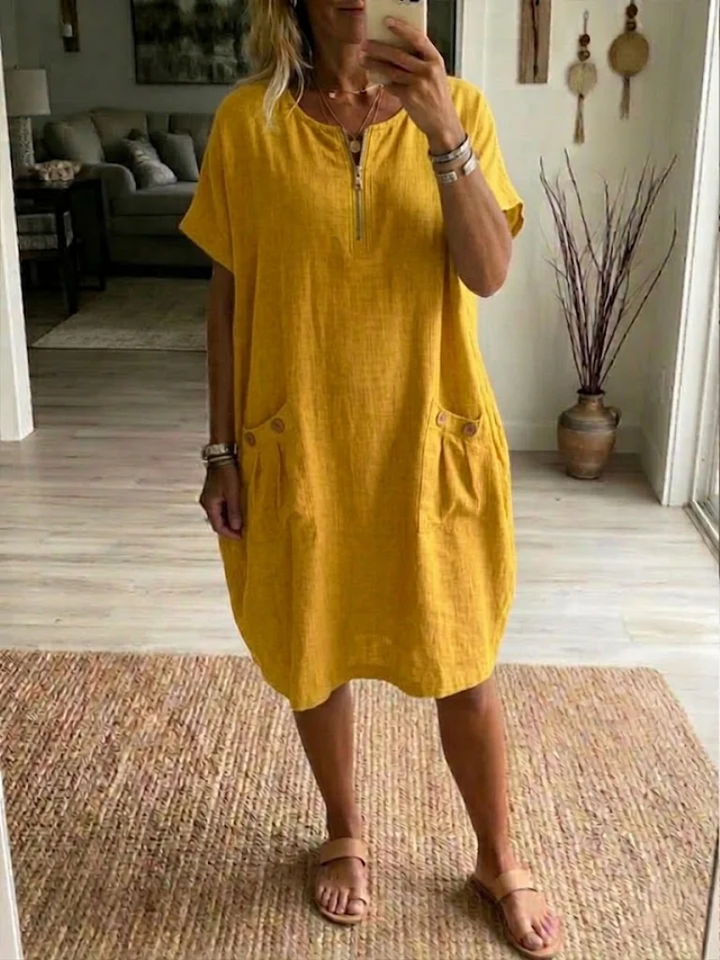Adelise Soft-Touch V-Neck Summer Dress - Elena Harper
