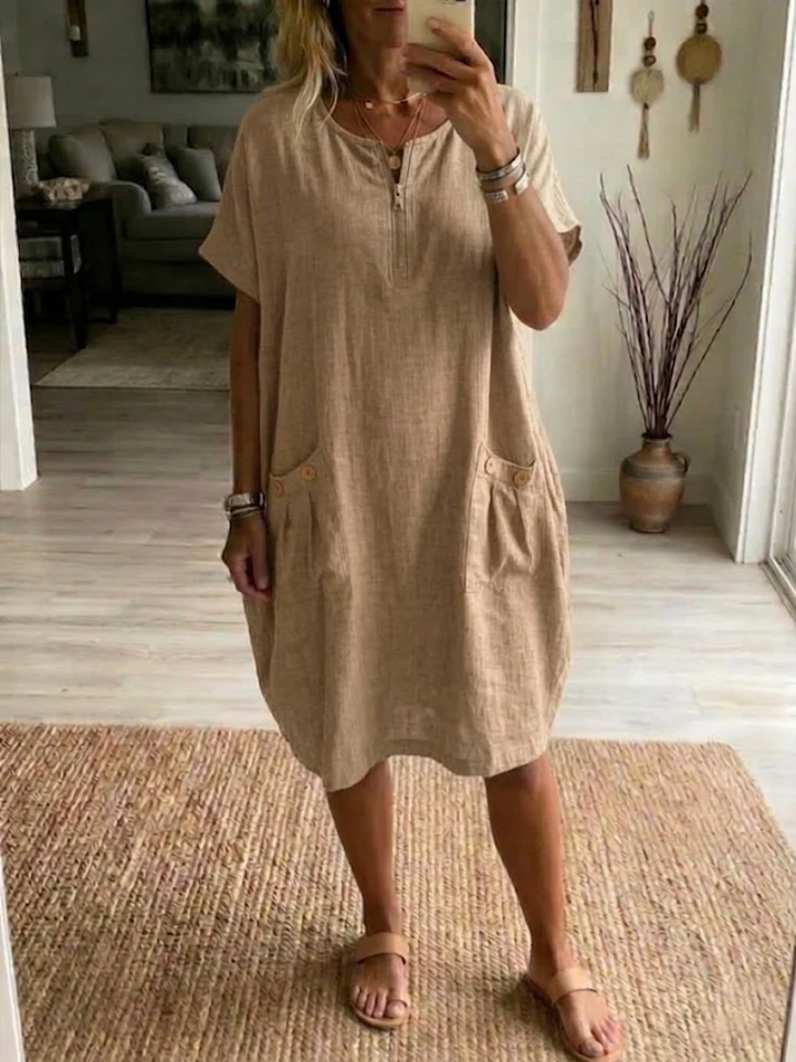 Adelise Soft-Touch V-Neck Summer Dress - Elena Harper