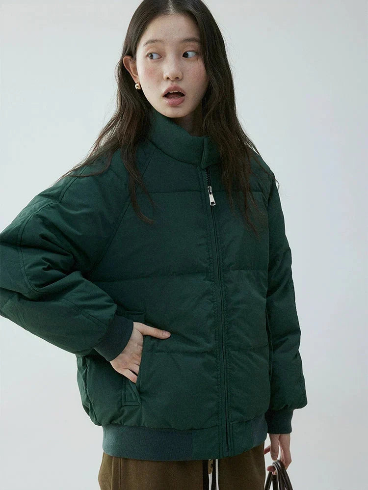 Annora Down Filled Puffer Jacket with High Stand Collar for Women - Elena Harper
