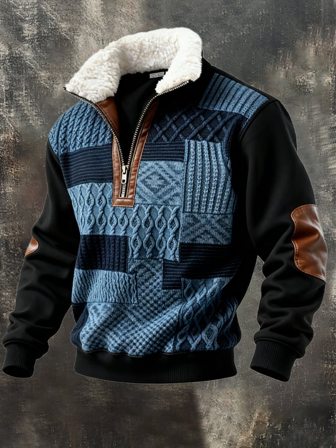 Abbott Retro Casual Sweatshirt with Color Block Print - Elena Harper