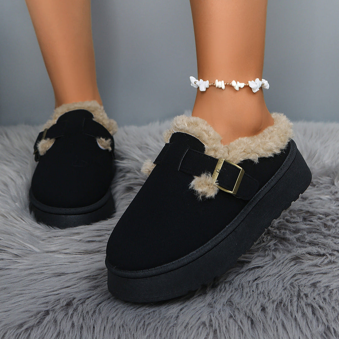Winter Clogs for Women with Buckle and Fleece Lining - Sabine