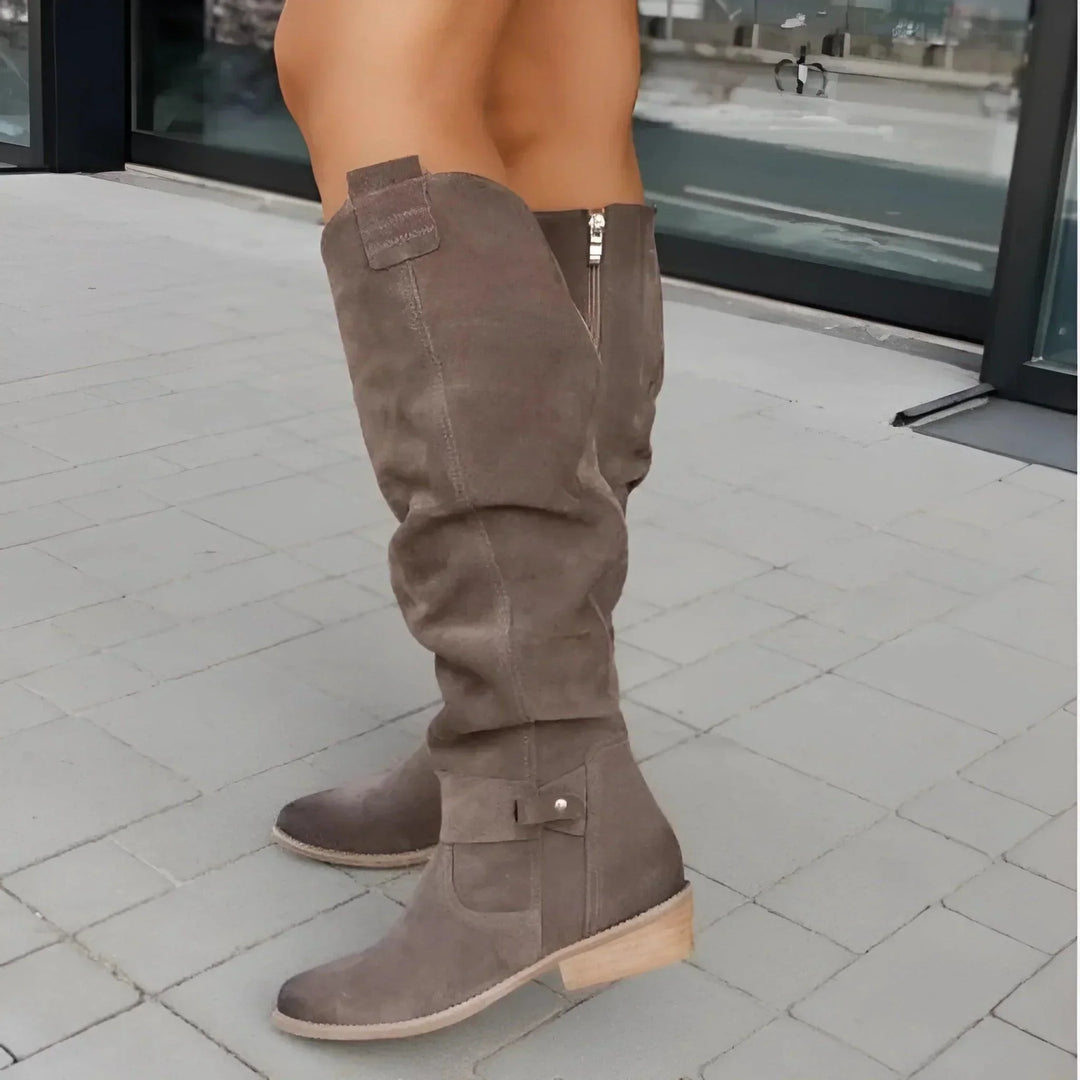 Women's Slouch Knee-High Boots with Side Zip