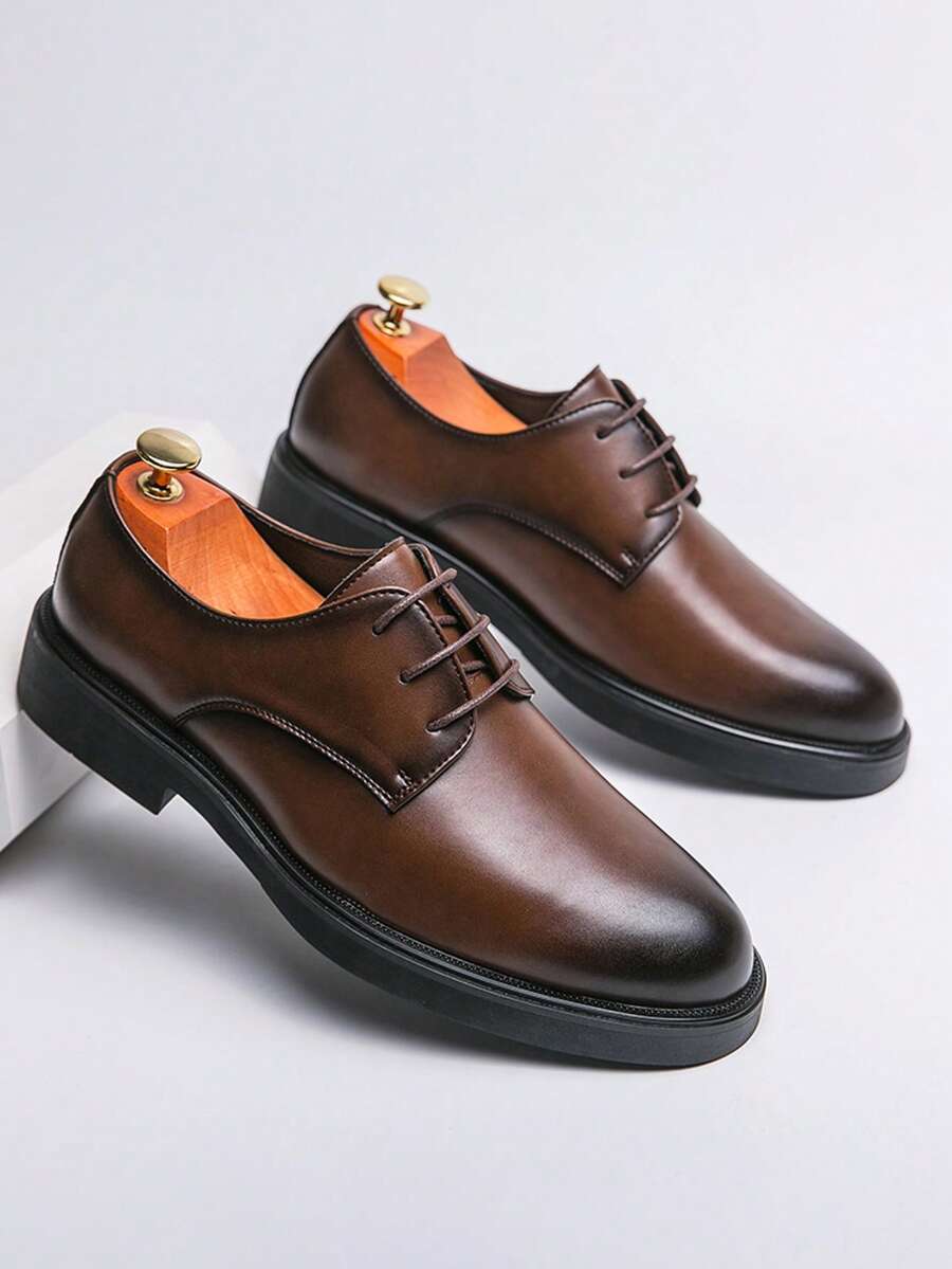 Men's Derby Shoes with Round Toe - Elena Harper