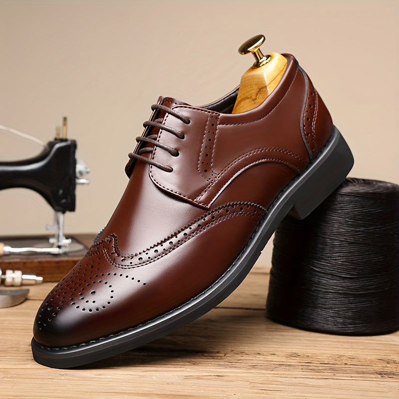 Men's Derby Shoes with Floral Toe