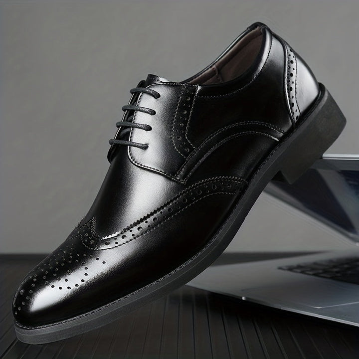 Men's Derby Shoes with Floral Toe