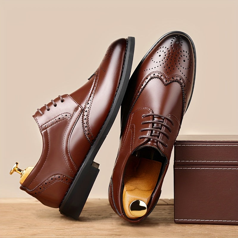 Men's Derby Shoes with Floral Toe