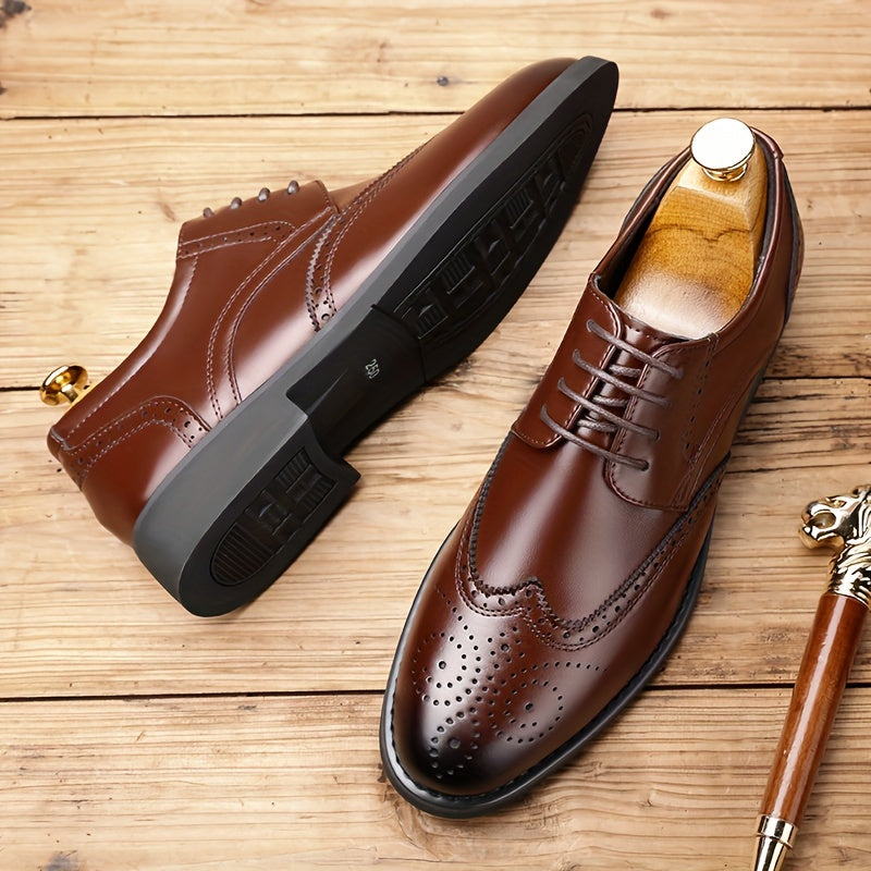 Men's Derby Shoes with Floral Toe