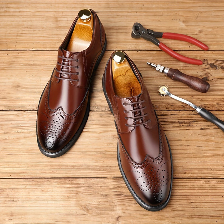 Men's Derby Shoes with Floral Toe