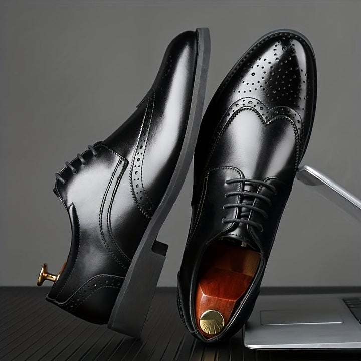 Men's Derby Shoes with Floral Toe