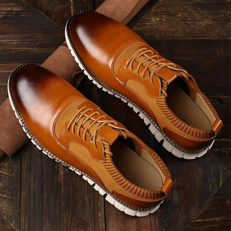 Men's Derby Shoes with Grooved Sole - Elena Harper