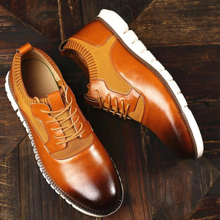 Men's Derby Shoes with Grooved Sole - Elena Harper