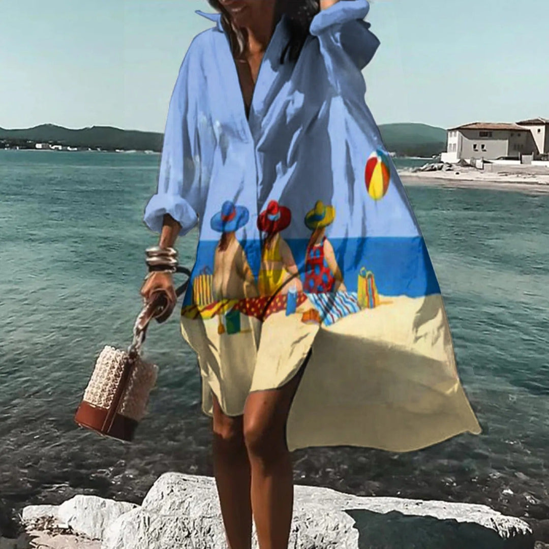 Women’s Casual Midi Shirt Dress – Everyday Elegance