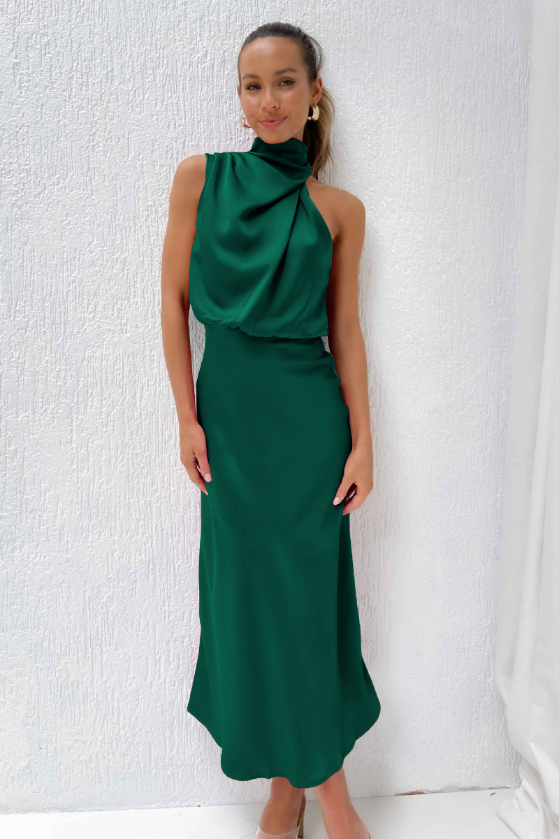 Yara - Stylish Midi Dress with Modern Neckline