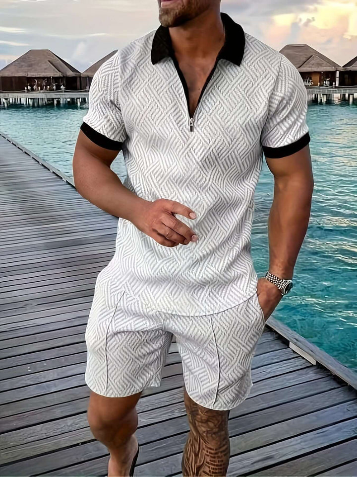 Men's Geometric Print Summer Set, view 8 - Elena Harper