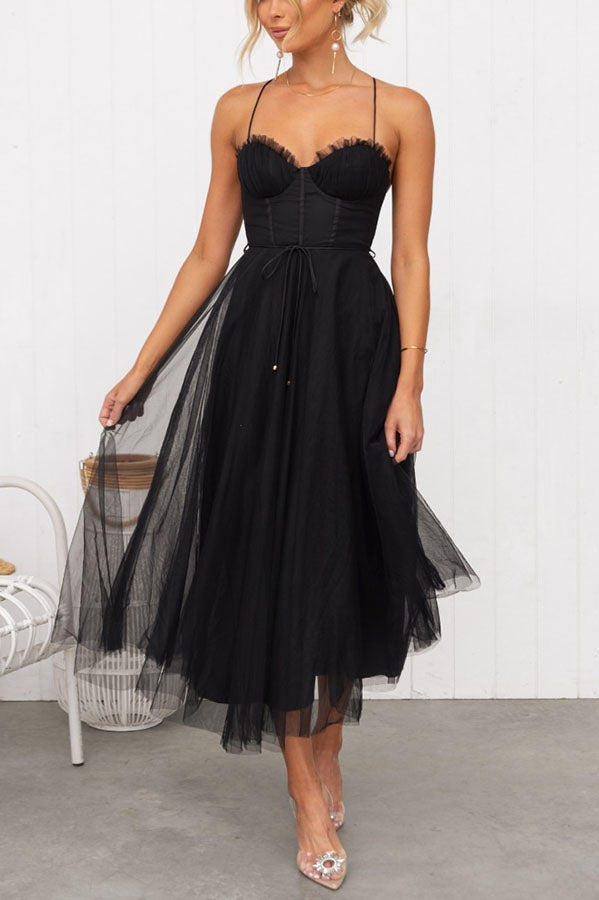 Elegant Long Dress with Bustier Flowing Ceremony Dress - Elena Harper