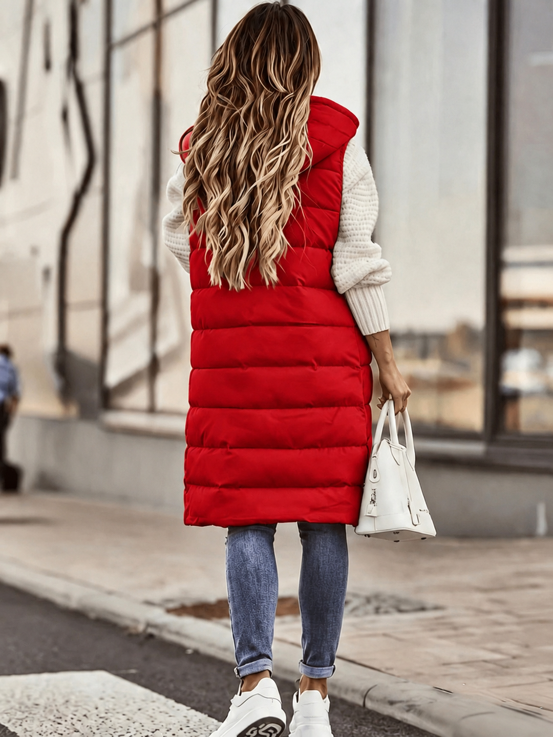 Sabrina Long and Comfortable Vest, view 10 - Elena Harper