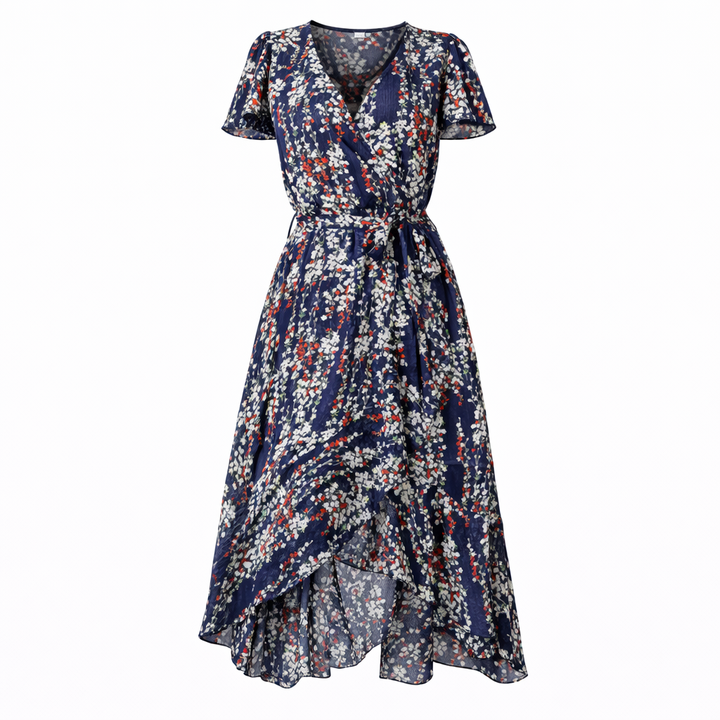 Floral Midi Dress for Women – Elegant Cut and Romantic Look