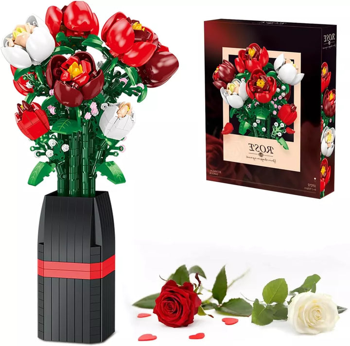 DIY Rose Bouquet Botanical Building Set for All Ages