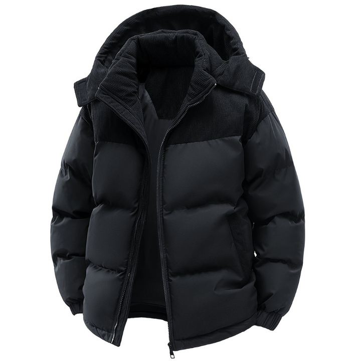 Men's Quilted Hooded Puffer Jacket - Elena Harper