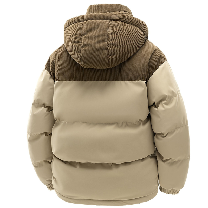 Men's Quilted Hooded Puffer Jacket - Elena Harper