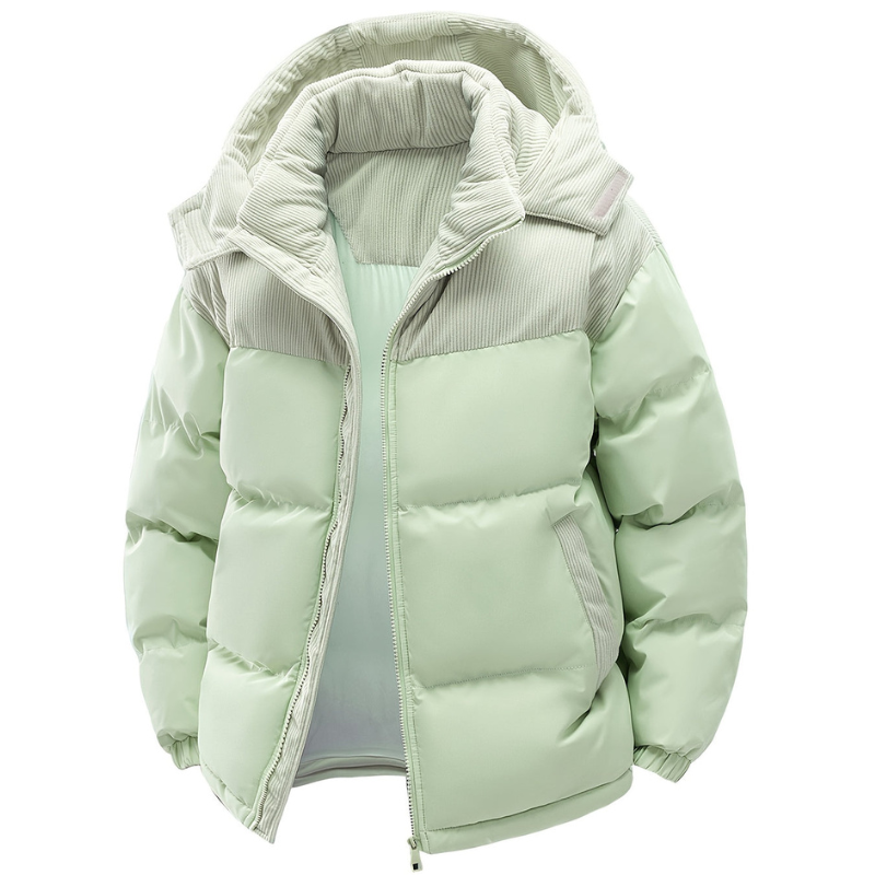 Men's Quilted Hooded Puffer Jacket - Elena Harper
