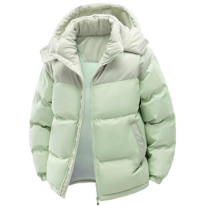 Men's Quilted Hooded Puffer Jacket - Elena Harper
