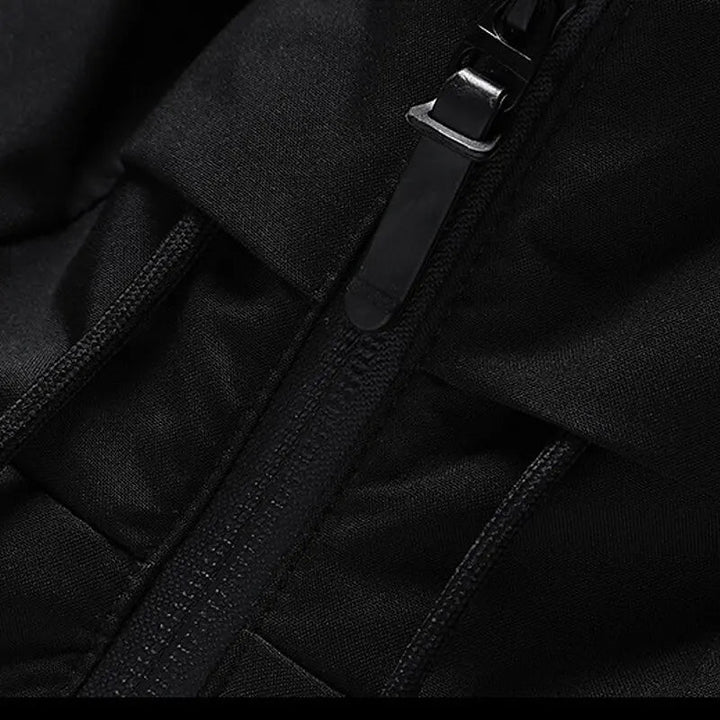 Men's Quilted Hooded Puffer Jacket with Zippered Pockets