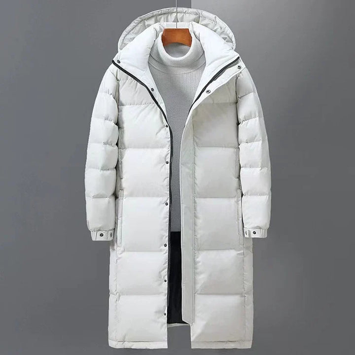 Long Hooded Down Jacket for Men