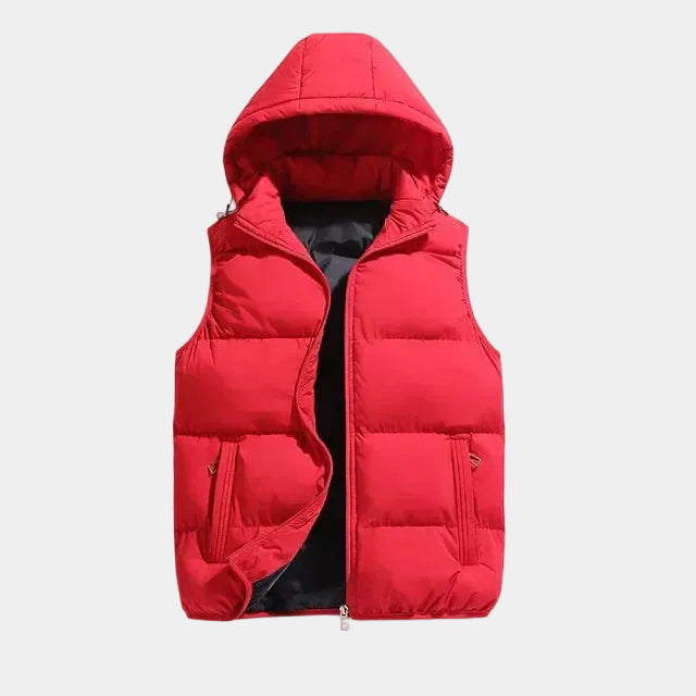 Men's Sleeveless Padded Jacket with Hood