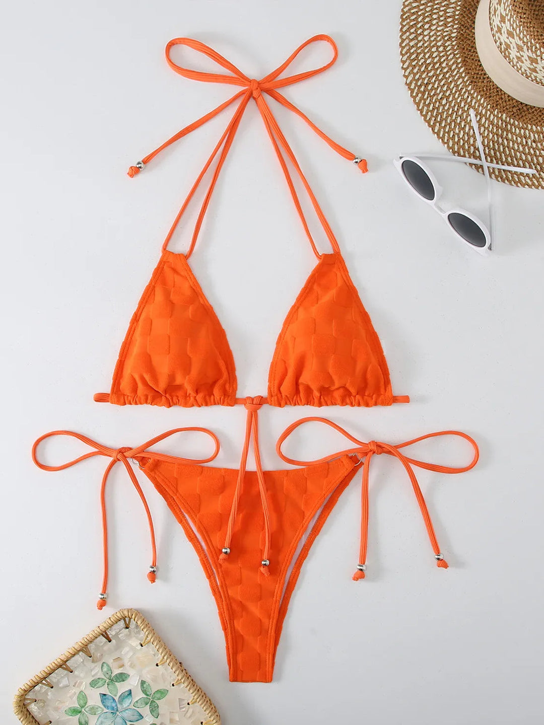 SoSoof Brazilian Bikini with Knots, view 7 - Elena Harper