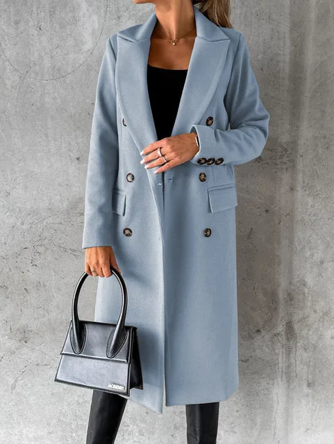Averra Classic Elegant Long Coat - Elena Harper
