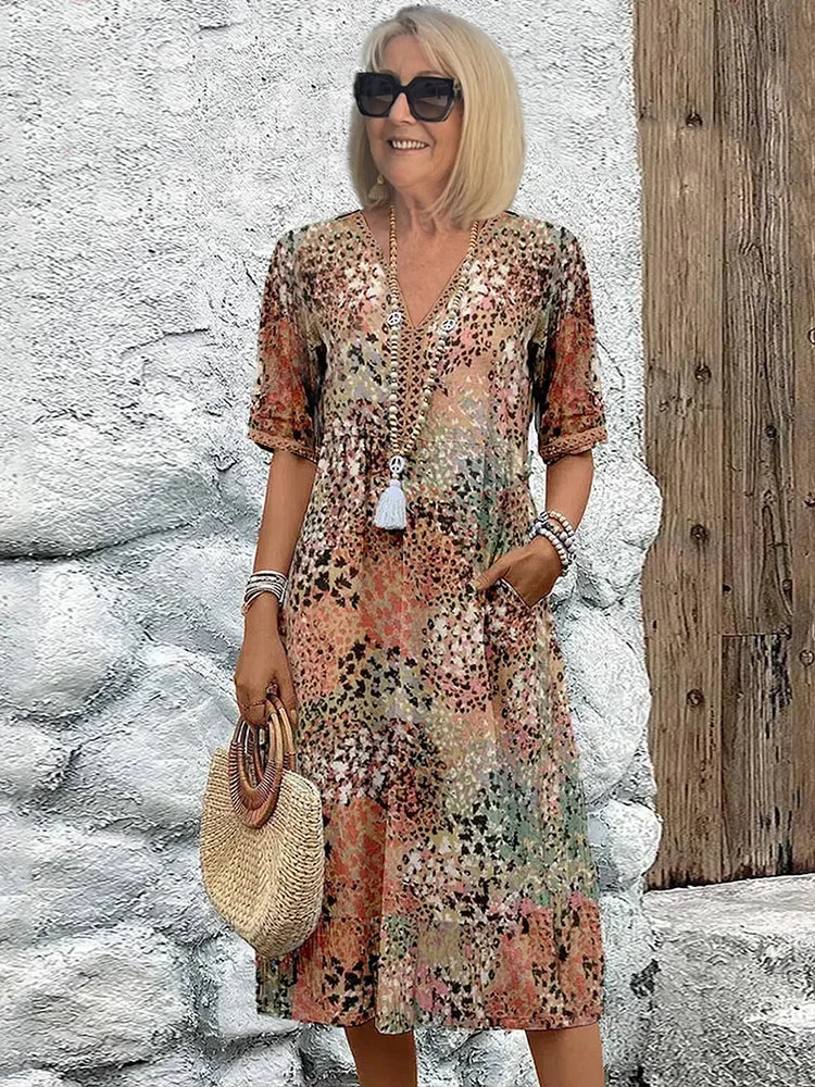 Monica Elegant Floral Dress - Elena Harper