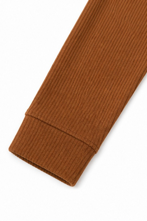 Corduvie Button-Up Corduroy-Look Henley Top - Elena Harper