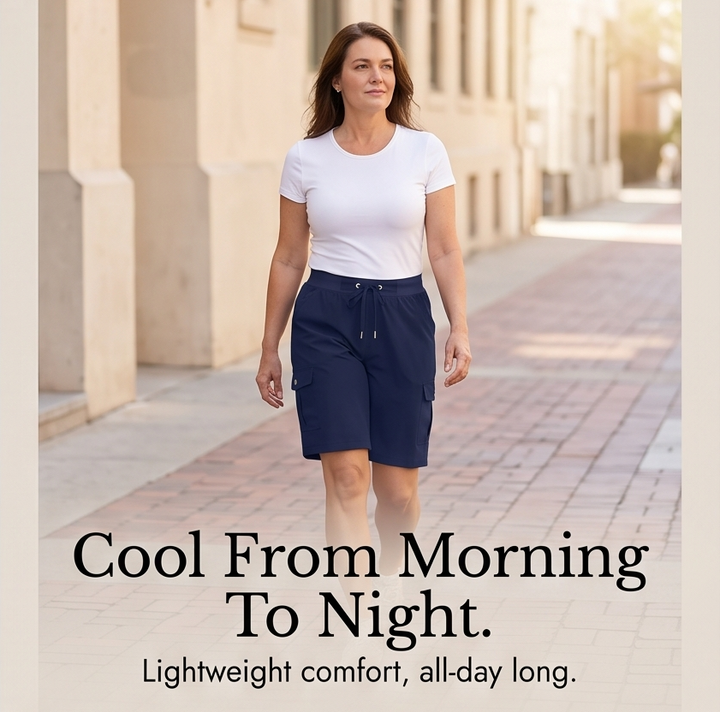 Breezella Lightweight Quick-Dry Cargo Shorts - Elena Harper