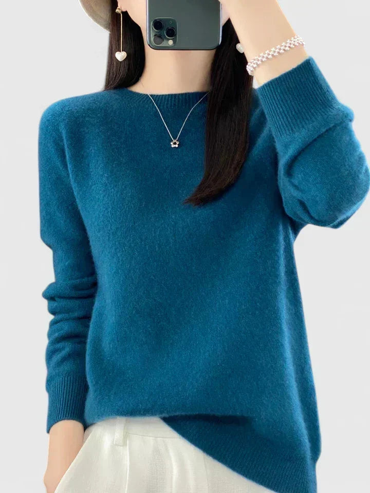 Adrienne | Women's Soft Round-Neck Sweater with Clean Finish