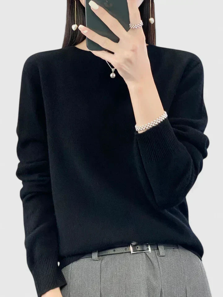 Adrienne | Women's Soft Round-Neck Sweater with Clean Finish