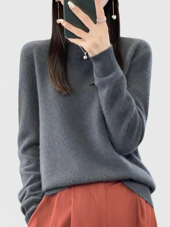 Adrienne | Women's Soft Round-Neck Sweater with Clean Finish