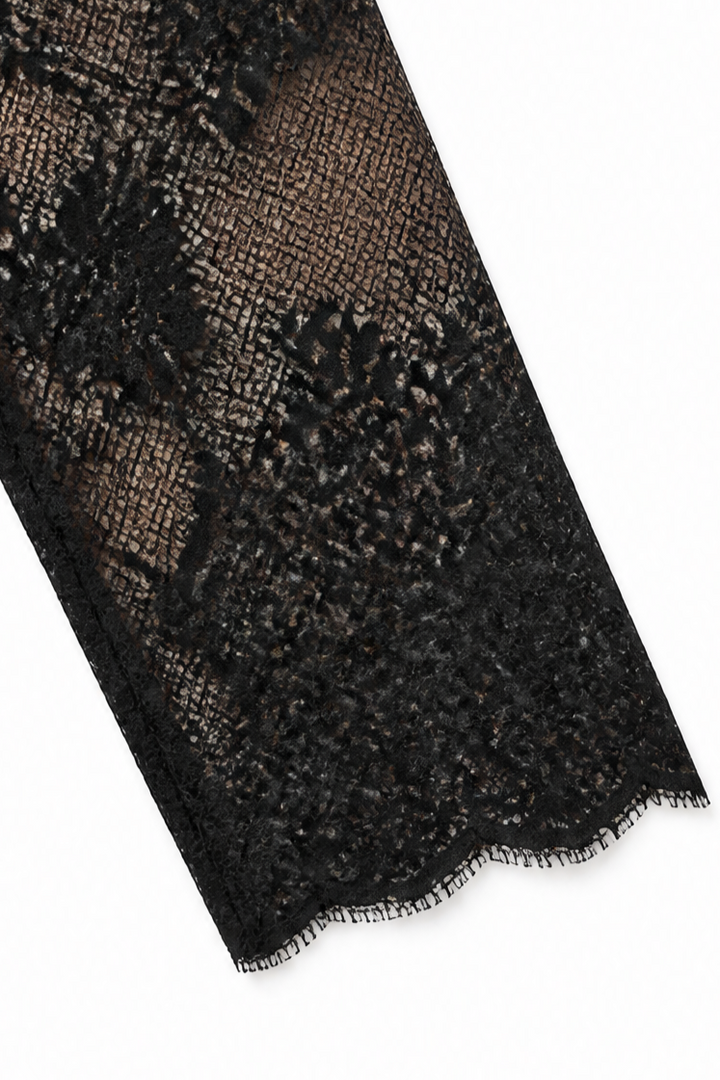 Draperra Lace-Sleeve Wrap Bodycon Cocktail Dress - Elena Harper