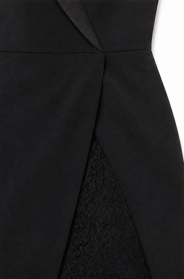 Draperra Lace-Sleeve Wrap Bodycon Cocktail Dress - Elena Harper