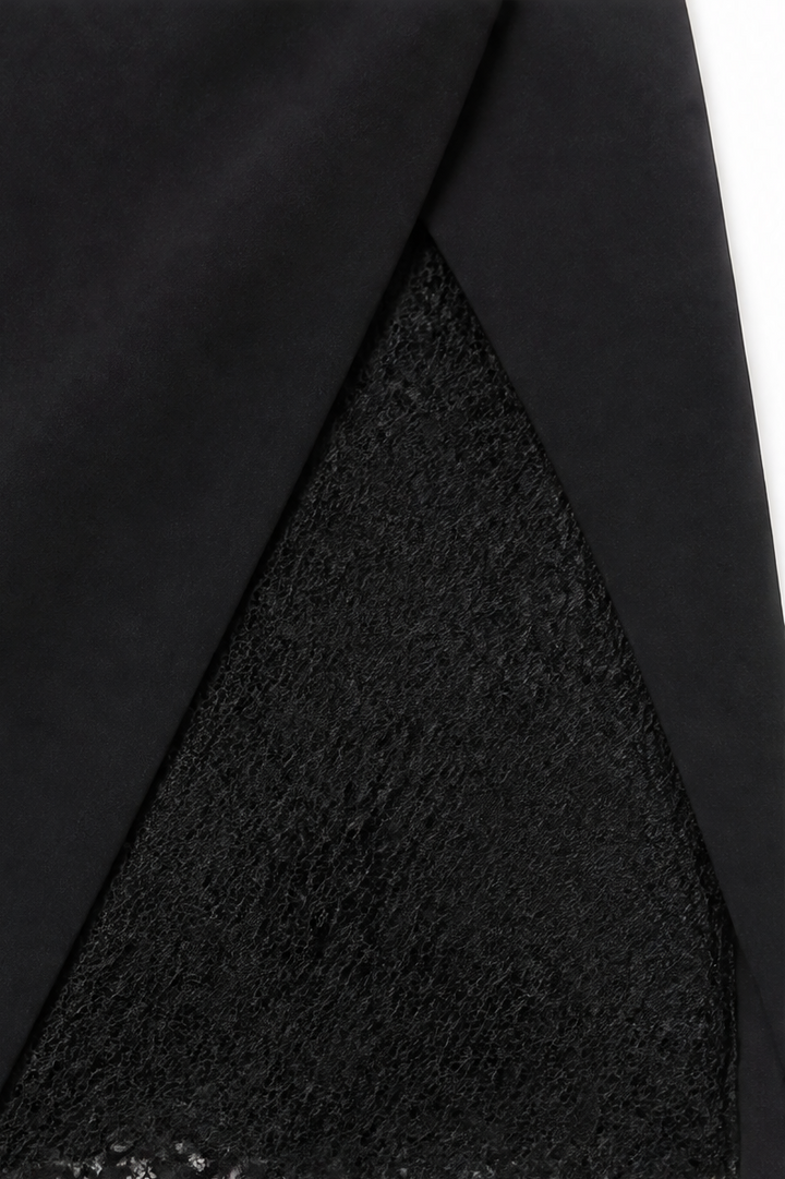 Draperra Lace-Sleeve Wrap Bodycon Cocktail Dress - Elena Harper