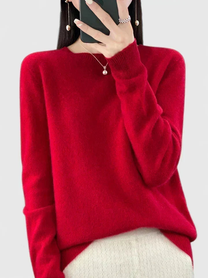 Adrienne | Women's Soft Round-Neck Sweater with Clean Finish