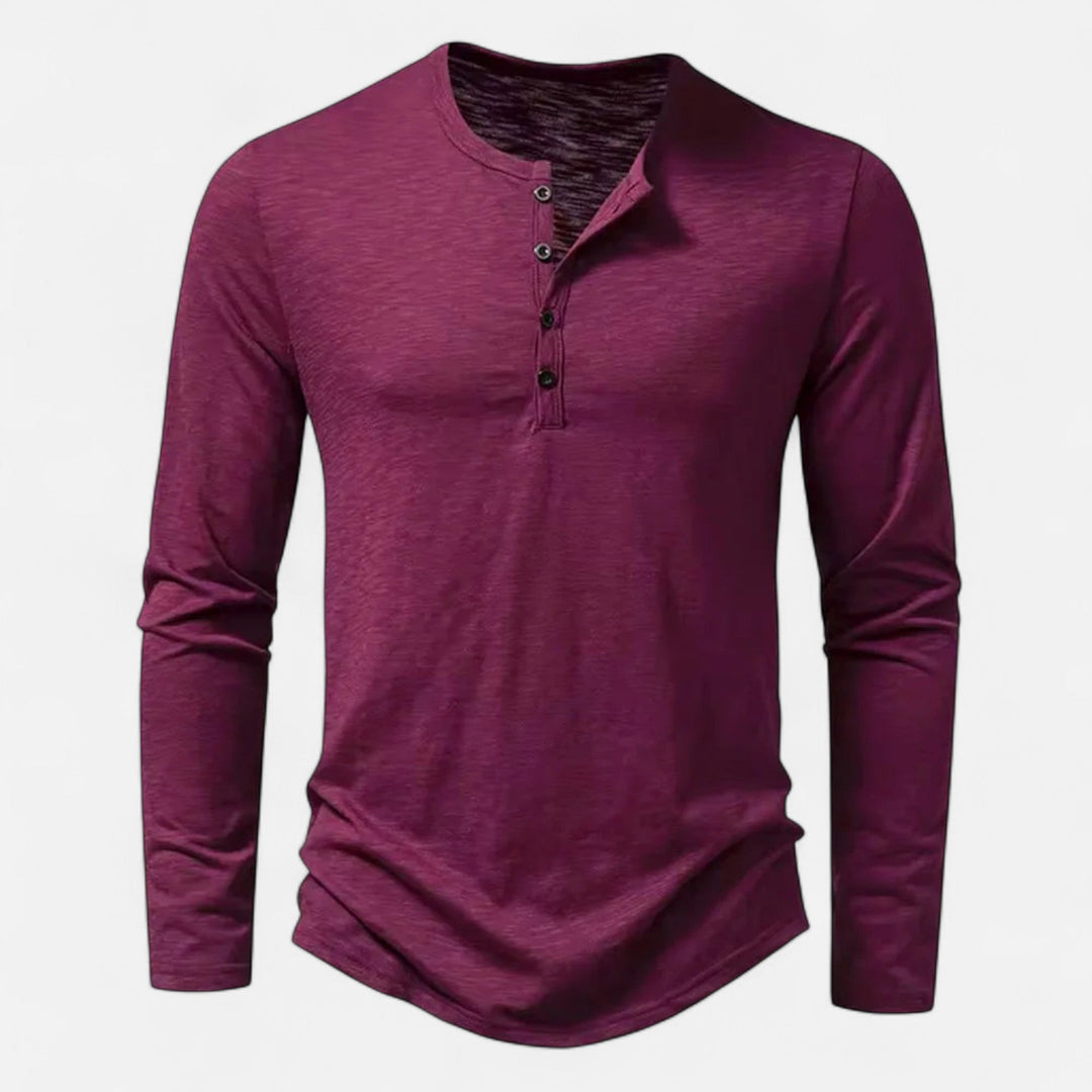 ELENA HARPER™  |  MEN'S BUTTON HENLEY SHIRT
