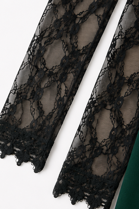 Coverlyn Cowl Neck Lace Sleeve A-Line Dress - Elena Harper