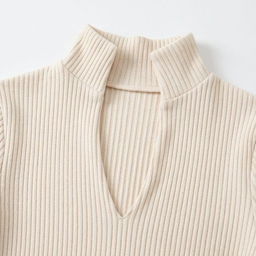 Bellora Turtleneck V-Neck Knit Midi Dress - Elena Harper