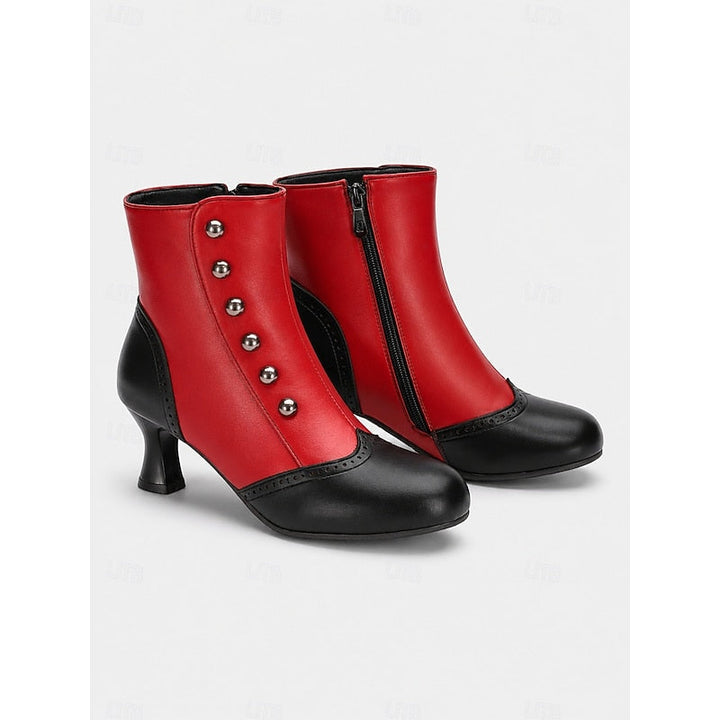 Eleanora | Women's Vintage Two-Tone Ankle Boots with Contrast